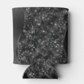 メタリックブラックグリッター パーソナライズされた 缶クーラー (裏面)