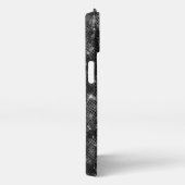 メタリックブラックグリッター パーソナライズされた iPhoneケース (右側面)