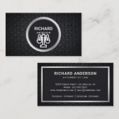 メタリックブラックスチールジャスティススケール弁護士弁護士 名刺 (正面/裏面)