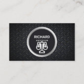 メタリックブラックスチールジャスティススケール弁護士弁護士 名刺 (正面)