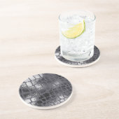 メタリックブラックスネークスキン：テクスチエレガントャ コースター (側面)