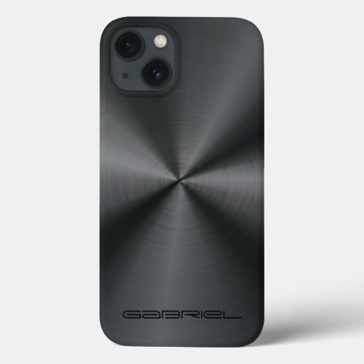 メタリックブラックトーンステンレス鋼ルック2 Case-Mate iPhoneケース (裏面)