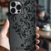 メタリックブラックブラッシュアルミニウム&ブラックレース Case-Mate iPhoneケース