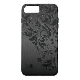 メタリックブラック&ブラックレース iPhone 8 PLUS/7 PLUSケース