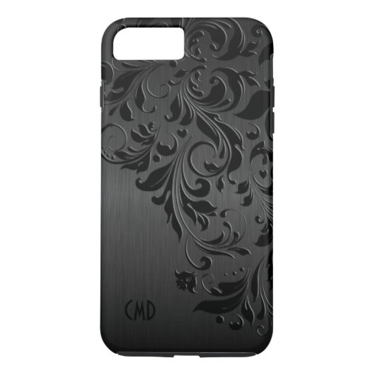 メタリックブラック&ブラックレース Case-Mate iPhoneケース (裏面)