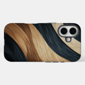 メタリックブラック&金ゴールドゼブラストライプフォンケース Case-Mate iPhoneケース (裏面 (横))