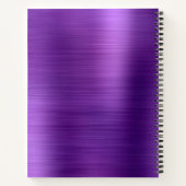 メタリックブラッシュパープルスクリプモダントモノグラム ノートブック (裏面)