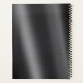 メタリックブラッシュブラックモノグラムエレガントスクリプト プランナー手帳 (裏面)