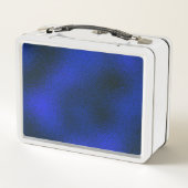 メタリックブルーおよび金ゴールドモノグラムA メタルランチボックス (裏面)