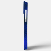 メタリックブルーおよび金ゴールドモノグラムA Case-Mate iPhoneケース (裏面 / 左)