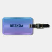 メタリックブルーとパープルの背グラデーション景 ラゲッジタグ (正面横)