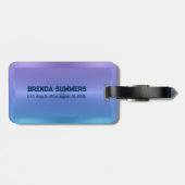 メタリックブルーとパープルの背グラデーション景 ラゲッジタグ (裏面横)