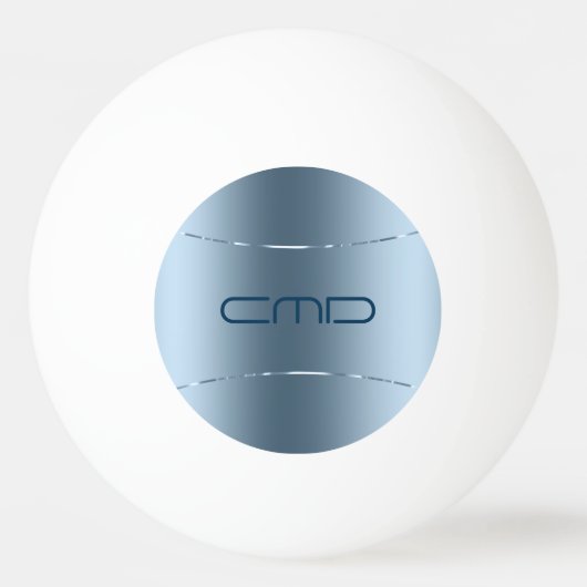 メタリックブルーのイメージ – ステンレス鋼ルックping 卓球ボール (正面)