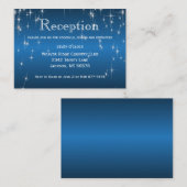 メタリックブルーのスターライト – 披露宴 エンクロージャーカード (正面/裏面)