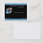 メタリックブルークロップサークルのロゴ 名刺 (正面/裏面)