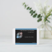 メタリックブルークロップサークルのロゴ 名刺 (スタンド正面)