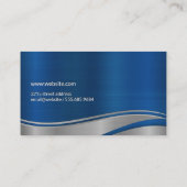 メタリックブルーグレーブラシ仕上げ工業 名刺 (裏面)