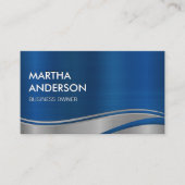 メタリックブルーグレーブラシ仕上げ工業 名刺 (正面)