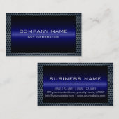 メタリックブルーステンレスグレースチールホールルック 名刺 (正面/裏面)