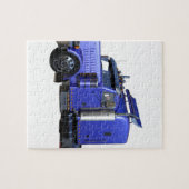 メタリックブルーセミトラクタトレーラートラック ジグソーパズル (横)