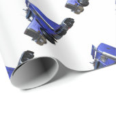 メタリックブルーセミトラクタトレーラートラック ラッピングペーパー (ロールコーナー)