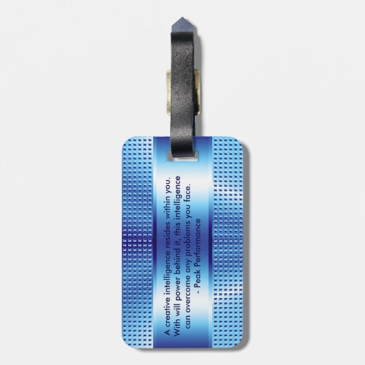 メタリックブルーテクスチャプリントモノグラはっきりしたム ラゲッジタグ (裏面縦)