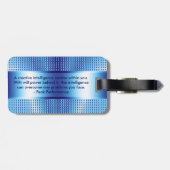 メタリックブルーテクスチャプリントモノグラはっきりしたム ラゲッジタグ (裏面横)