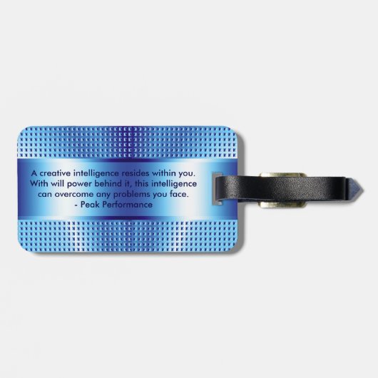 メタリックブルーテクスチャプリントモノグラはっきりしたム ラゲッジタグ (裏面横)