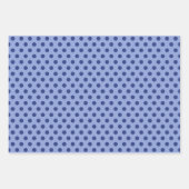 メタリックブルードットクリスマスラッピング紙シート ラッピングペーパーシート (正面3)