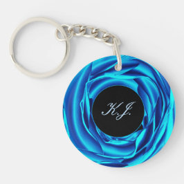 メタリックブルーバラ キーホルダー