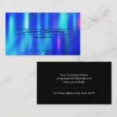 メタリックブルーブラシ仕上げ工業用名刺 名刺 (正面/裏面)