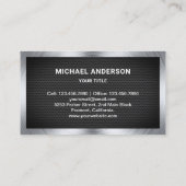 メタリックブルーメッシュ整備士 自動車修理 機械士 名刺 (裏面)