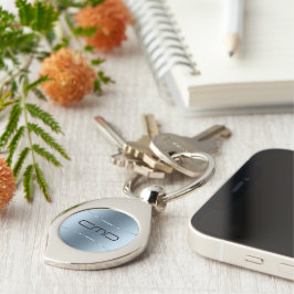 メタリックブルーモダンステンレス鋼の外観 キーホルダー