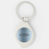 メタリックブルーモダンステンレス鋼の外観 キーホルダー (正面)