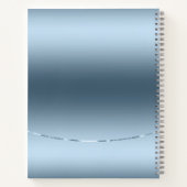 メタリックブルーモダンステンレス鋼の外観 ノートブック (裏面)