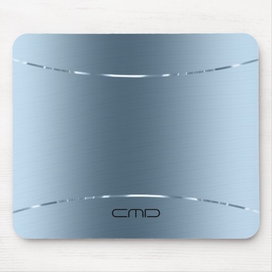 メタリックブルーモダンステンレス鋼の外観 マウスパッド (正面)