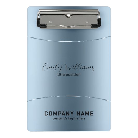 メタリックブルーモダンステンレス鋼の外観 ミニクリップボード (正面)