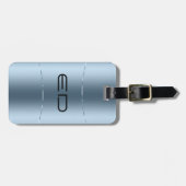 メタリックブルーモダンステンレス鋼の外観 ラゲッジタグ (正面横)