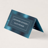 メタリックブルーモダンフォイルエレガントと 名刺 (正面)