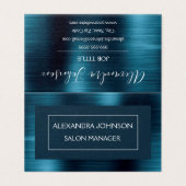 メタリックブルーモダンフォイルエレガントと 名刺 (外部フラット)