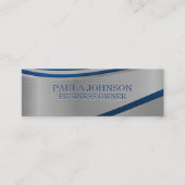 メタリックブルー抽象芸術背景 スキニー名刺 (正面)