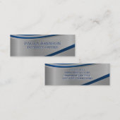 メタリックブルー抽象芸術背景 スキニー名刺 (正面/裏面)