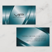 メタリックブルー – ステンレス鋼の外観 名刺 (正面/裏面)