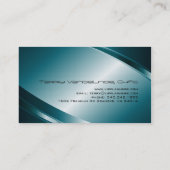 メタリックブルー – ステンレス鋼の外観 名刺 (裏面)