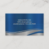 メタリックブルー |ネットワーク通信 名刺 (裏面)