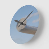 メタリックブルー ラウンド壁時計 (傾斜)