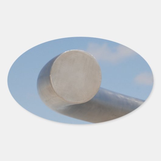 メタリックブルー 楕円形シール (正面)