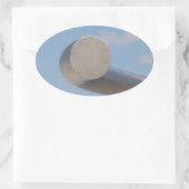 メタリックブルー 楕円形シール (バッグ)