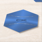 メタリックブルー(銀アクセント紙コースター) ペーパーコースター (アングル)