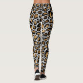 メタリックブロンズとブラックヒョウの白い斑点 レギンス (裏面)
